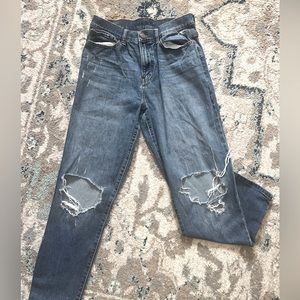 Straight leg jeans, ripped. Size 10